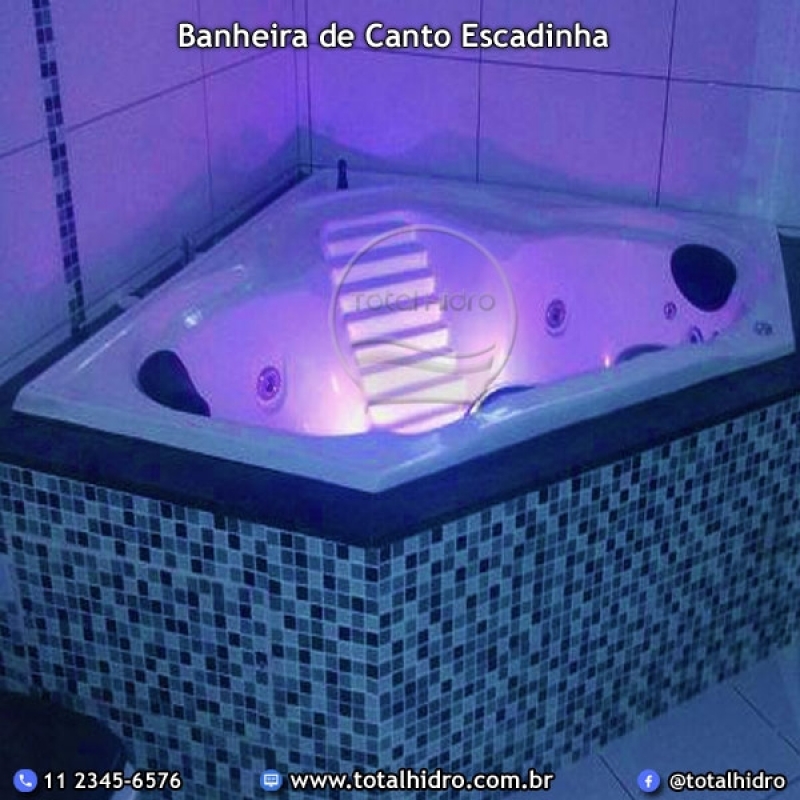 Banheira de Canto com Hidromassagem Minas Gerais - Banheira de Hidro Dupla de Canto