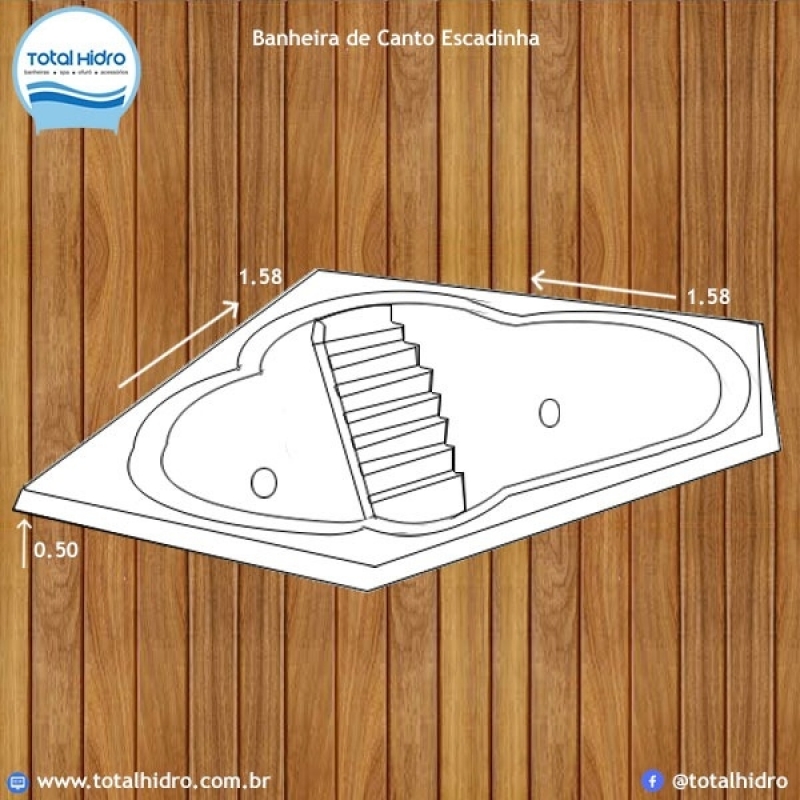 Banheira de Canto Dupla Preço Xaxim - Banheira de Canto com Hidro