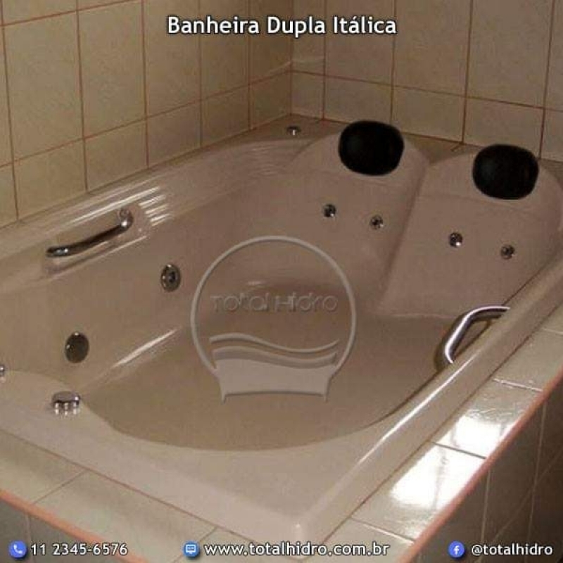 Banheira Hidro Dupla Acrílico Valor Nova Prata - Banheira Dupla Completa com Aquecedor