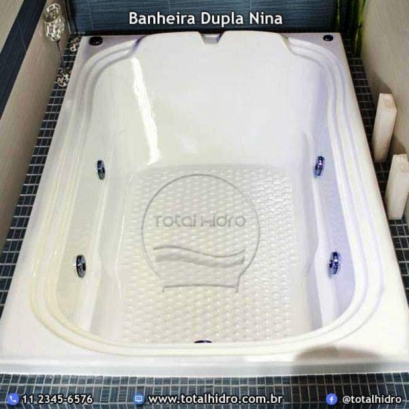 Banheira Hidro Dupla Gel Coat São Luís do Quitunde - Banheira Dupla Completa