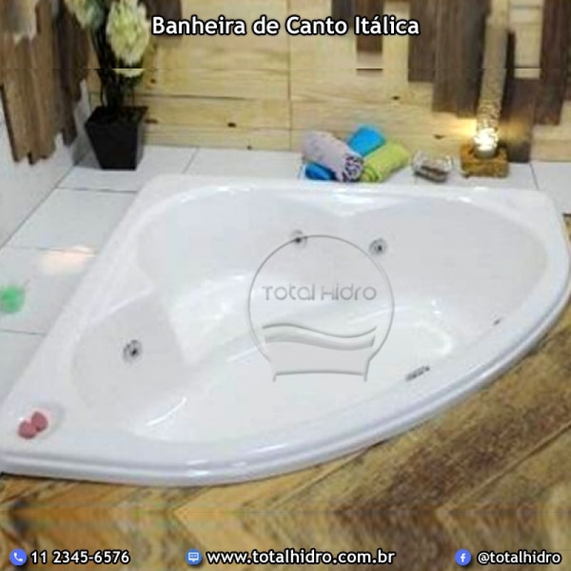 Comprar Banheira de Canto com Hidromassagem Goiana - Banheira de Canto Itálica